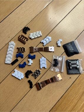 Nixon , MK Rose Gold , Diesel Watch Clasp and Link Set with White and Blue Links